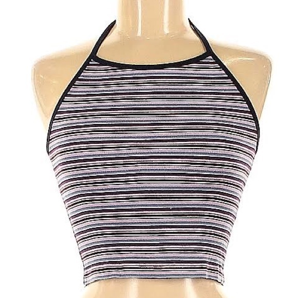 Brandy Melville Purple & Blue Halter Top 100% Cotton - Picture 2 of 7